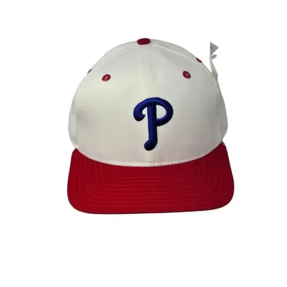 VTG New Era Philadelphia Phillies Pro Model Dupont Visor Snapback Hat 90's NWT - Picture 2 of 9